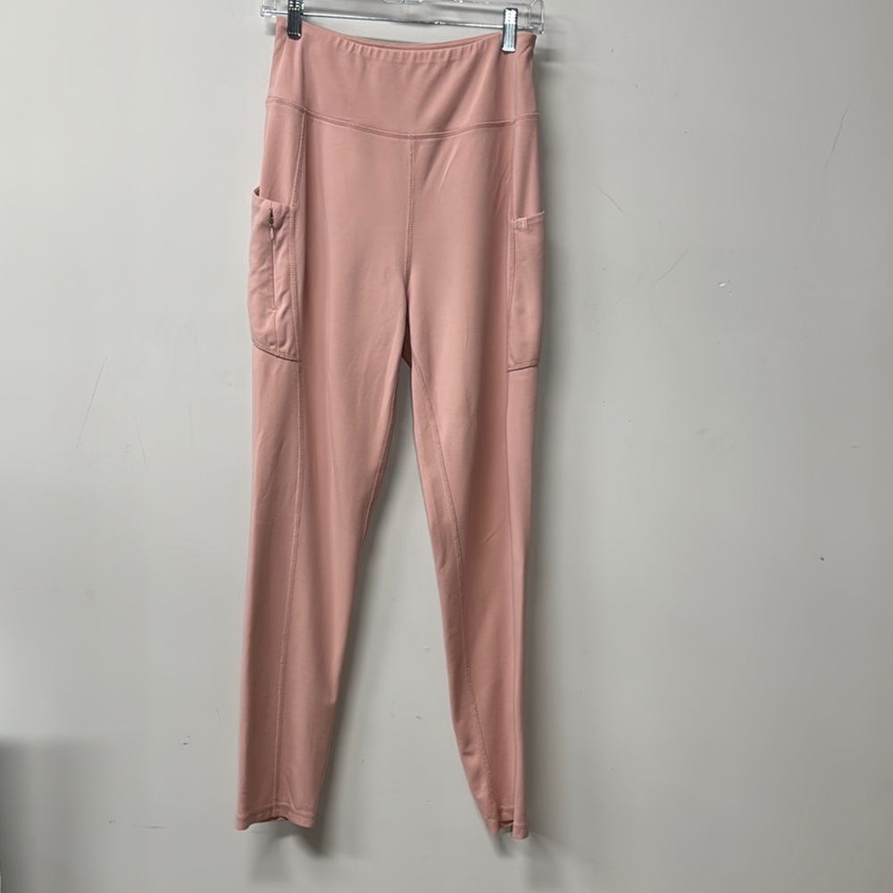 Jaanuu Blush Pink Women's Athletic Leggings Exercise Sporty Athleisure